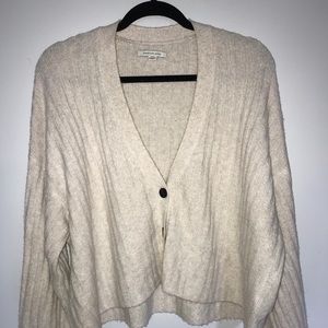 Size large beige ribbed cardigan American eagle